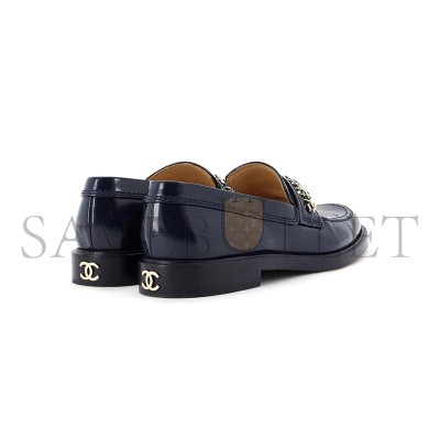 CHANEL WOMEN'S LOGO LOAFERS SHINY CALFSKIN G37430